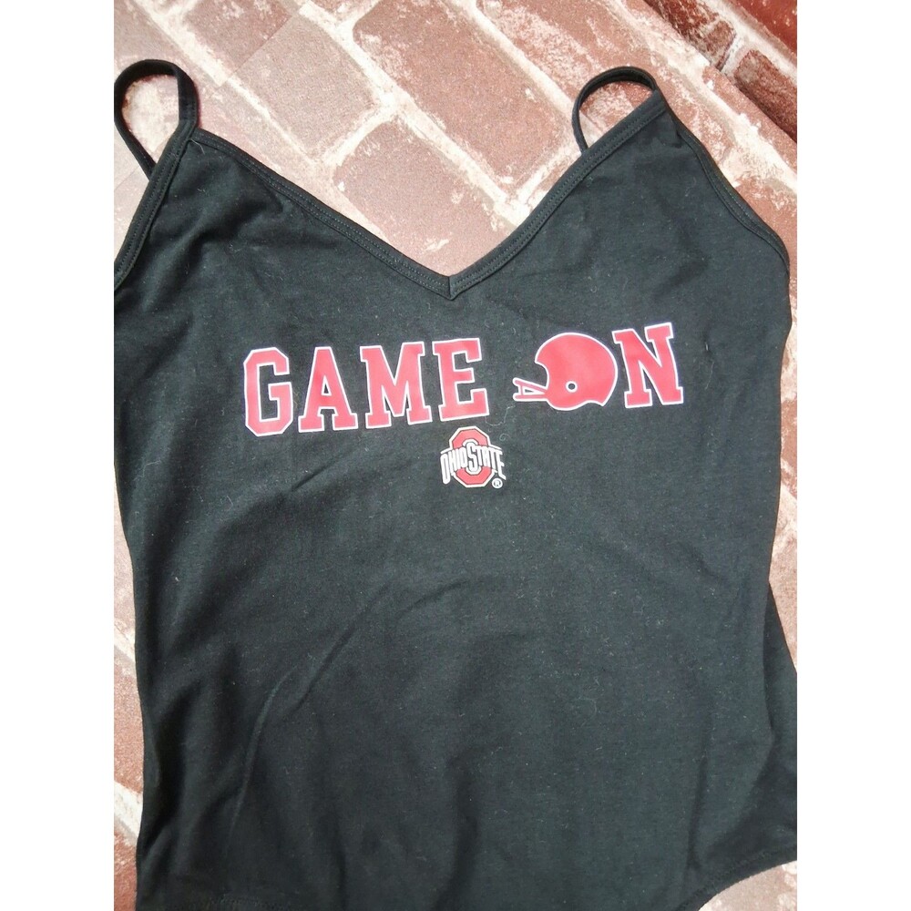 NWT Ohio State Buckeyes Victoria's Secret PINK Women's Bodysuit LARGE Black